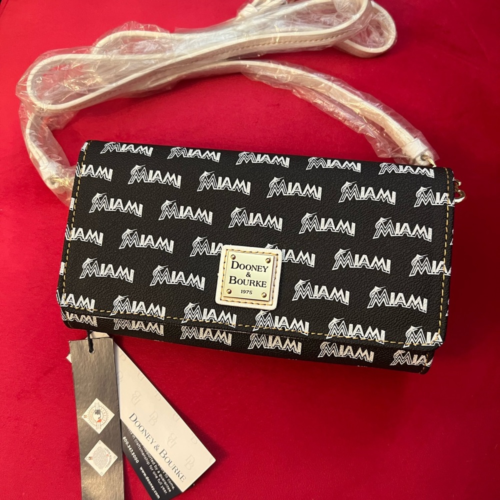 Dooney & Bourke Miami Marlins Black Crossbody Bag